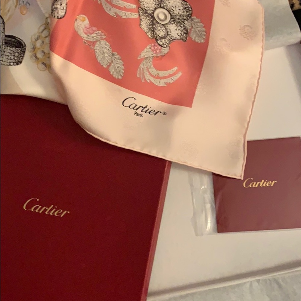 Cartier Precious fauna and Flora motif silk Scarf
